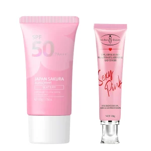 Sakura sunscreen + Sexy pink lipgel